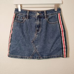 Pacsun Tuxedo Strip Denim Jean Skirt 24